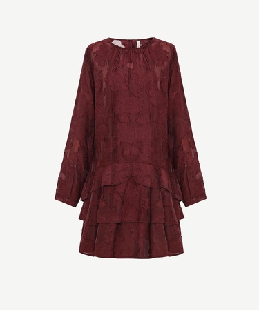  YARGICI Düz Bisiklet Yaka Uzun Kol Elbise