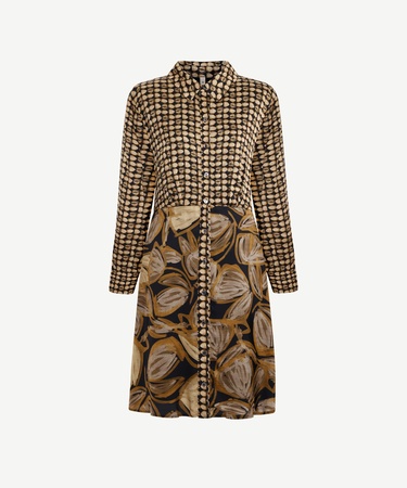  YARGICI Düz Gömlek Yaka Uzun Kol Elbise