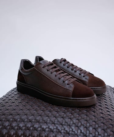  YARGICI Süet Detaylı Deri Spor Ayakkabı