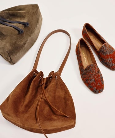  YARGICI Süet Deri Hobo Omuz Çantası