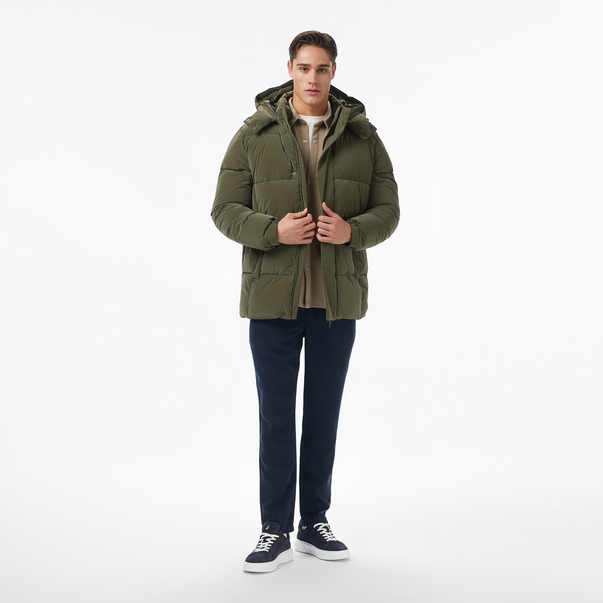 Nautica Erkek Yeşil Regular Fit Mont