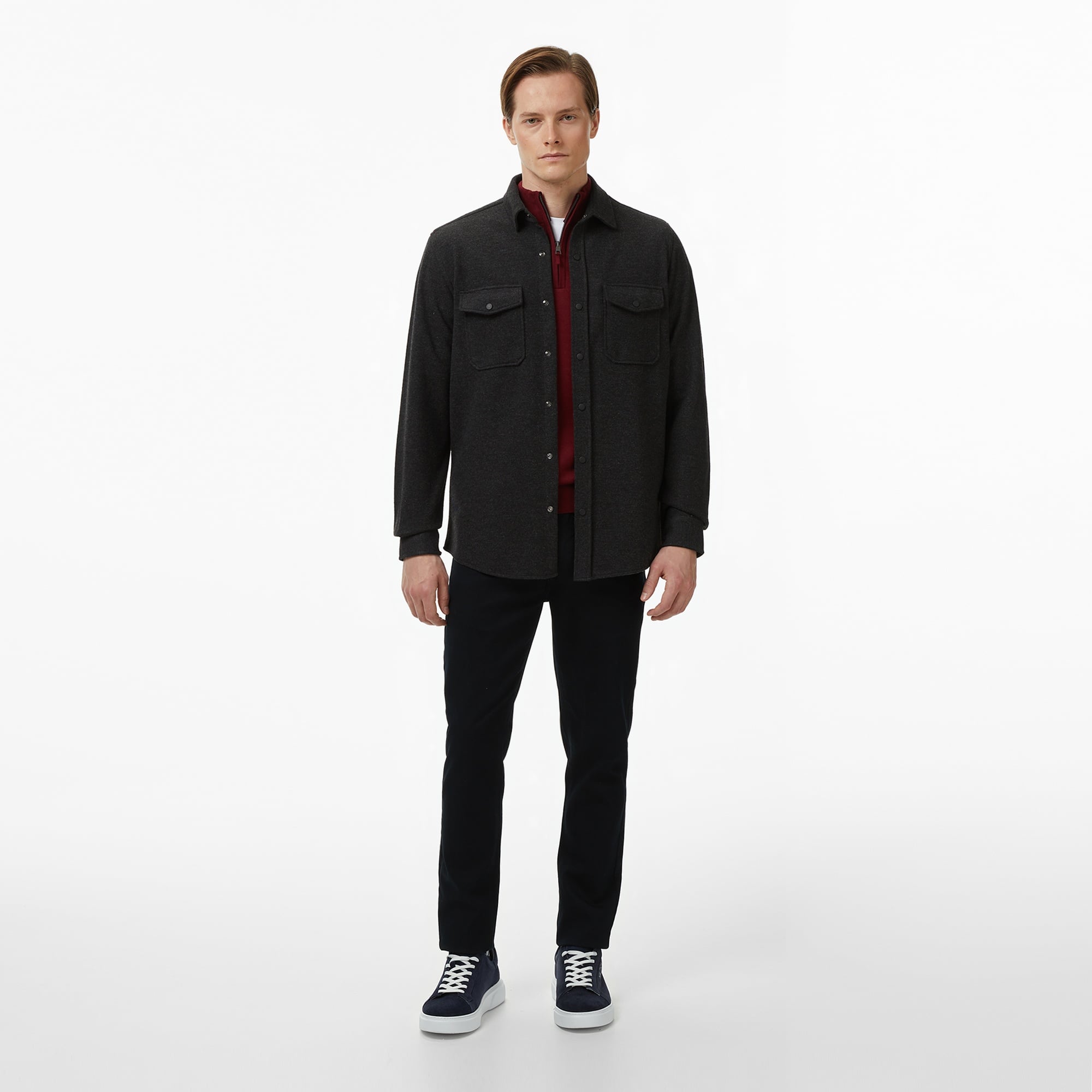 Nautica Erkek Gri Classic Fit Gömlek