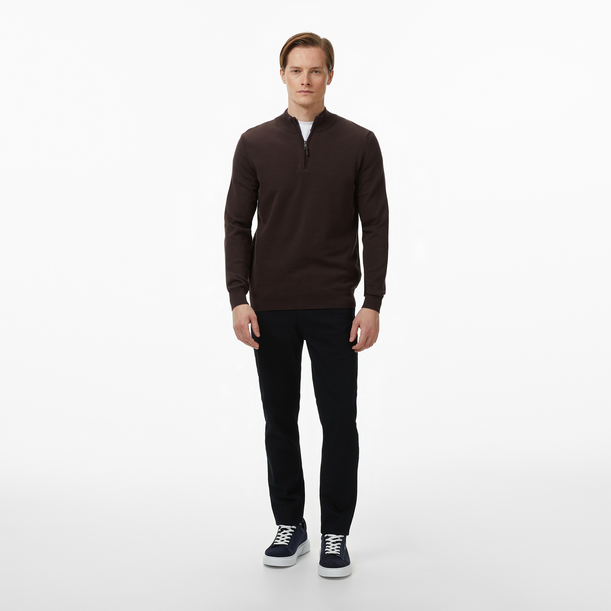 Nautica Erkek Kahverengi Classic Fit Kazak