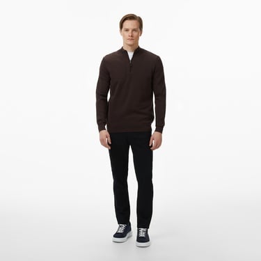  Nautica Erkek Kahverengi Classic Fit Kazak