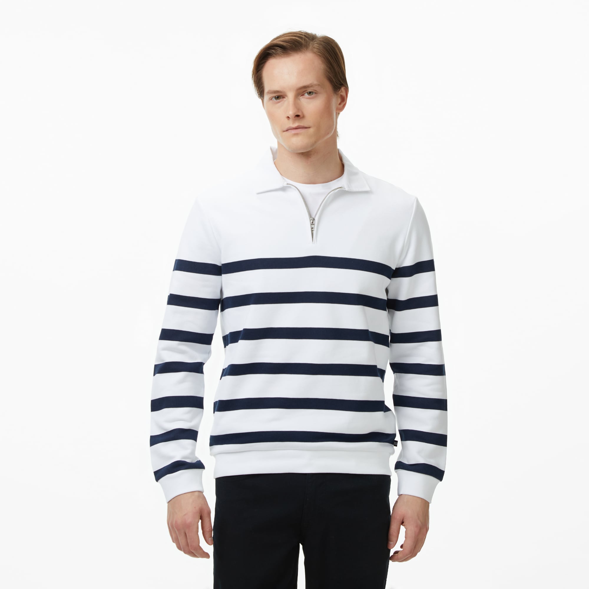  Nautica Erkek Beyaz Regular Fit Uzun Kollu Polo Yaka T-Shirt