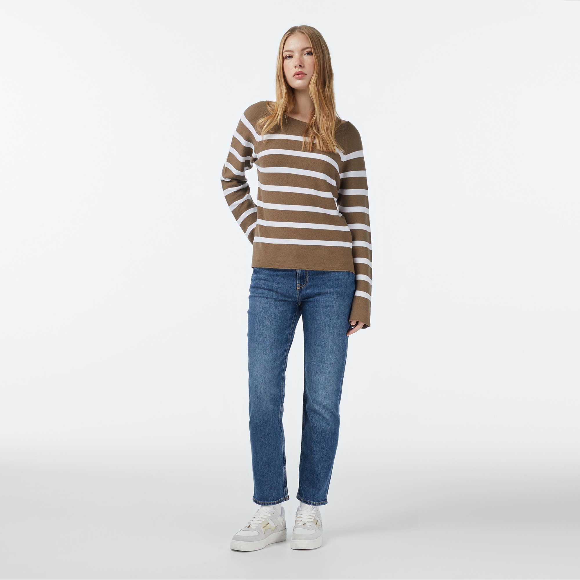 Nautica Kadın Kahverengi Regular Fit Kazak