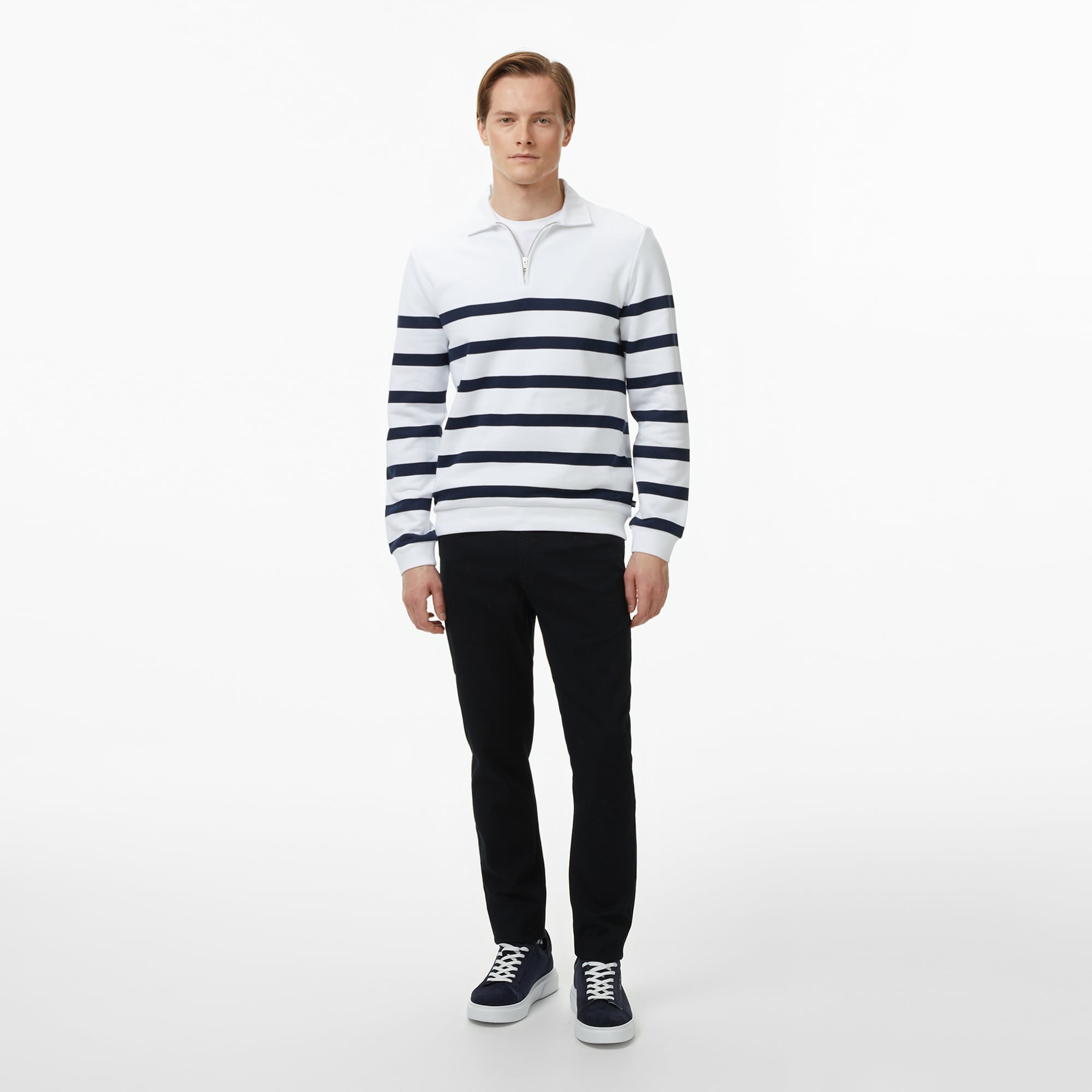 Nautica Erkek Beyaz Regular Fit Uzun Kollu Triko