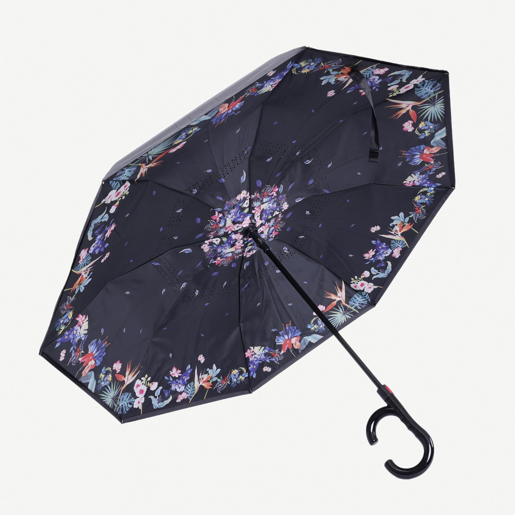 YARGICI Çiçek Desenli Ters Formlu Şemsiye