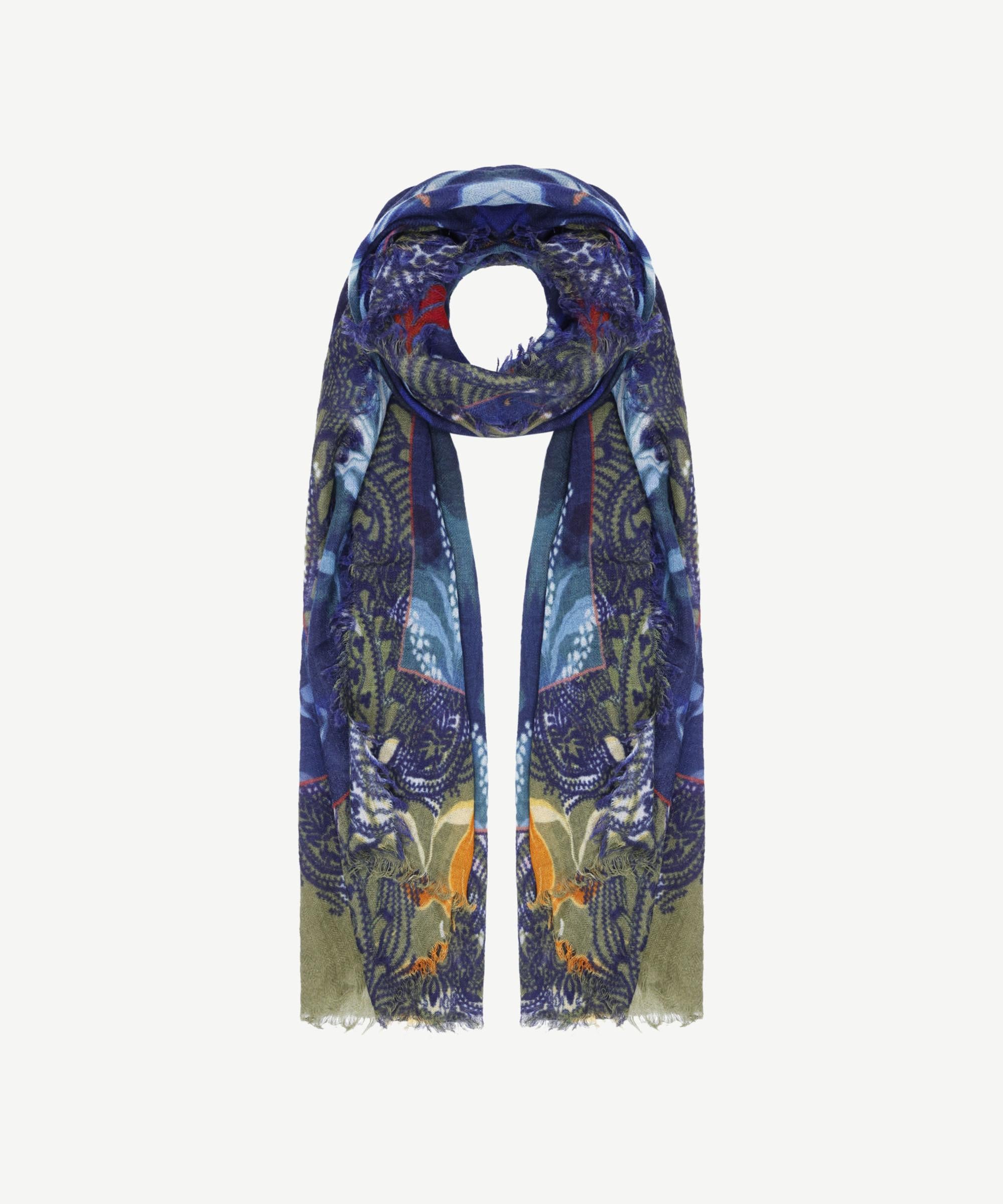  YARGICI Çiçek Desenli Yün Şal