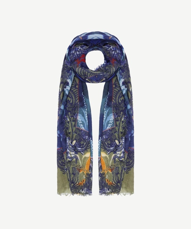  YARGICI Çiçek Desenli Yün Şal