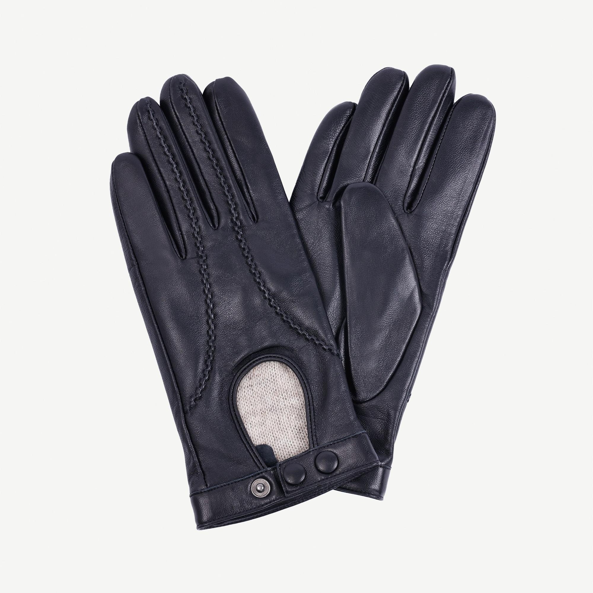 YARGICI Örgü Saraç Detaylı Deri Eldiven