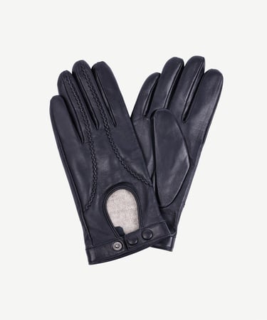  YARGICI Örgü Saraç Detaylı Deri Eldiven