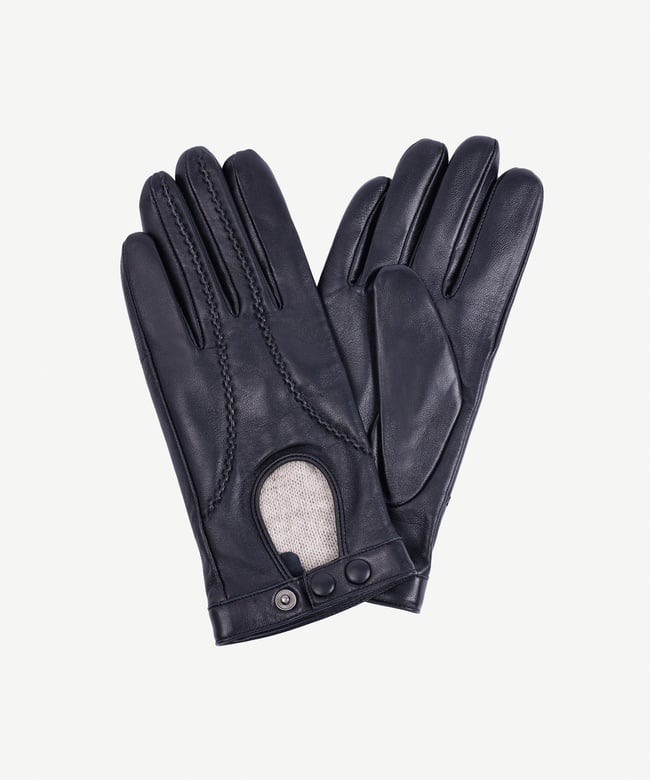  YARGICI Örgü Saraç Detaylı Deri Eldiven