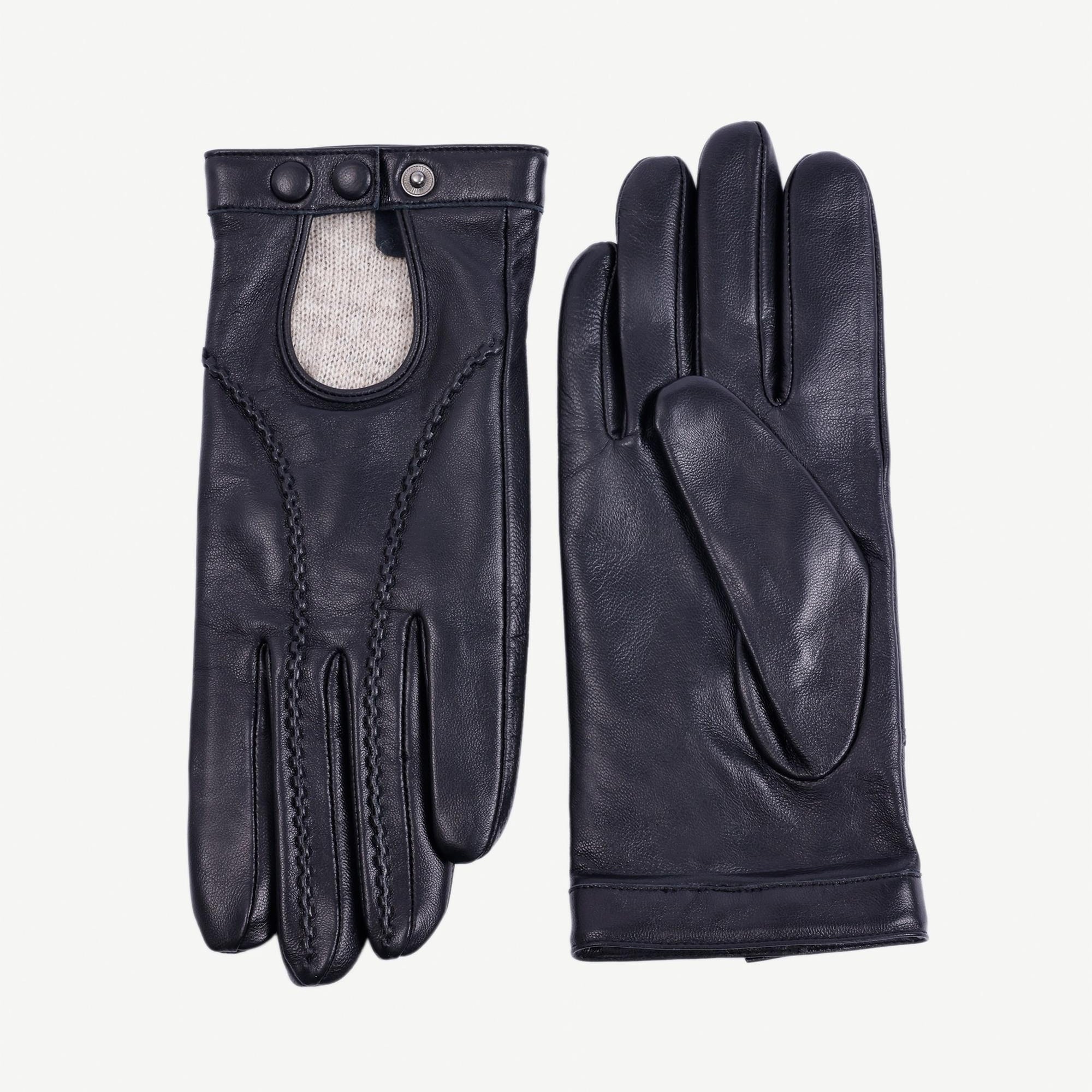 YARGICI Örgü Saraç Detaylı Deri Eldiven