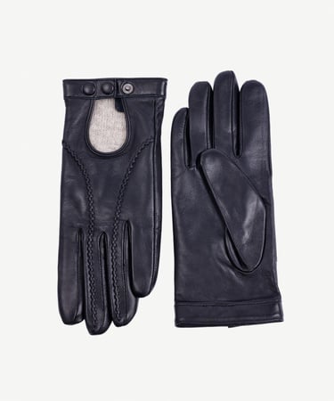  YARGICI Örgü Saraç Detaylı Deri Eldiven