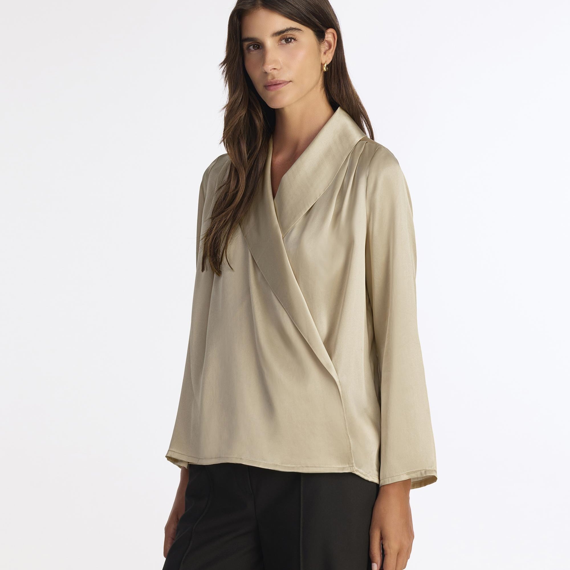 YARGICI Geniş Şal Yaka Uzun Kol Gömlek