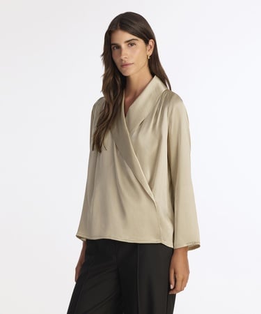  YARGICI Geniş Şal Yaka Uzun Kol Gömlek