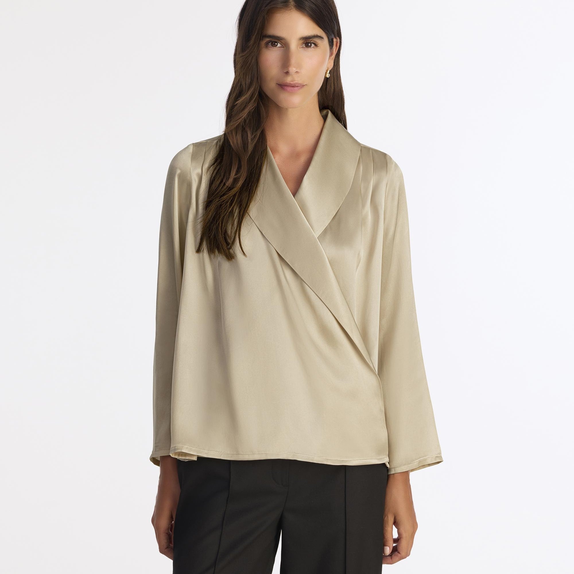 YARGICI Geniş Şal Yaka Uzun Kol Gömlek