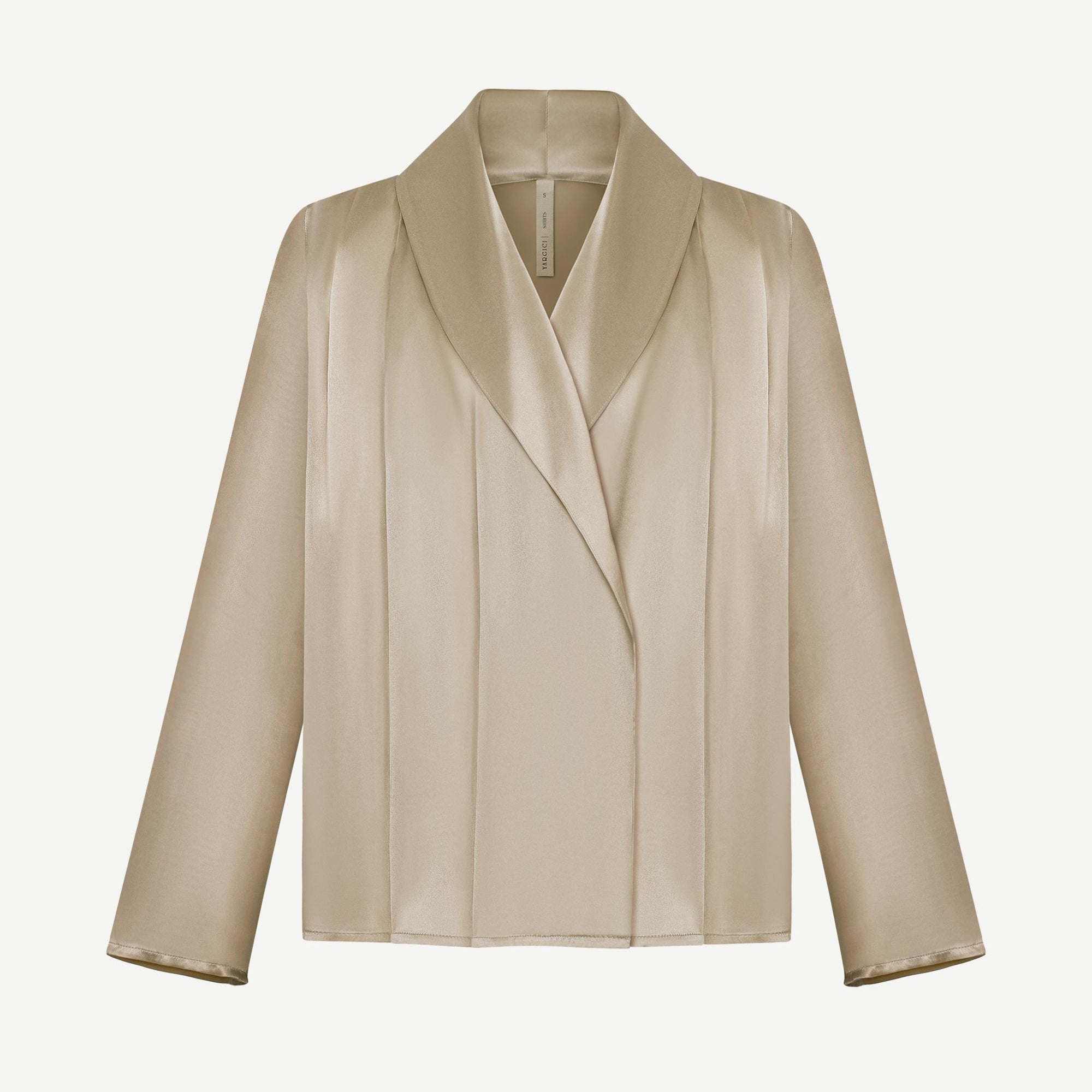 YARGICI Geniş Şal Yaka Uzun Kol Gömlek