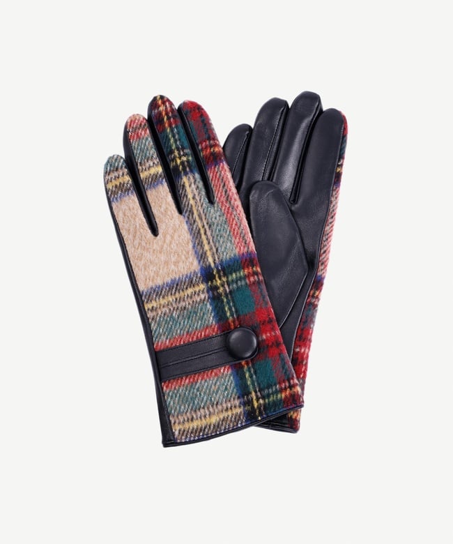  YARGICI Ekose Kumaşlı Deri Eldiven