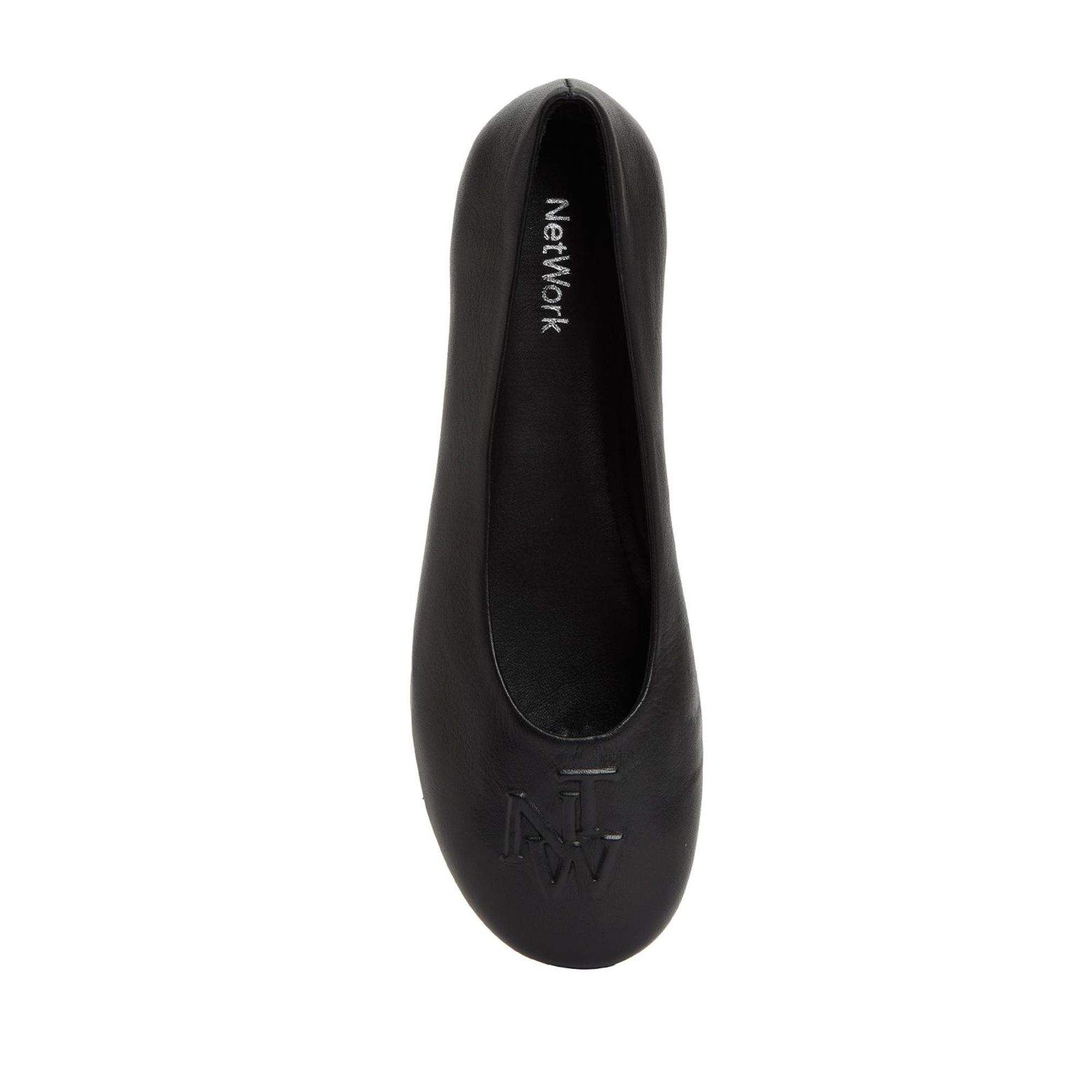 Network Kadın Siyah Deri Babet