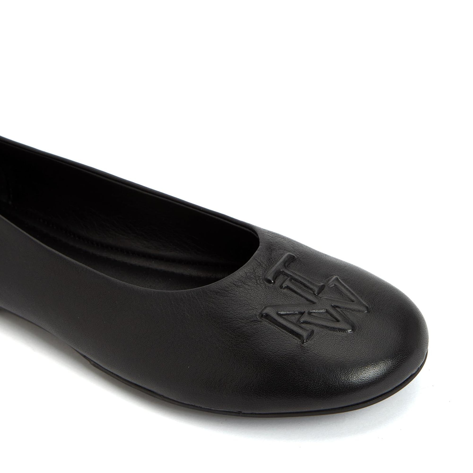 Network Kadın Siyah Deri Babet