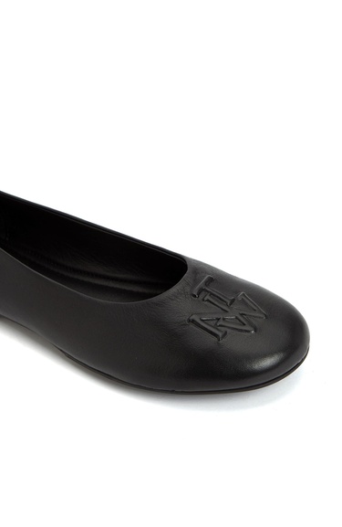  Network Kadın Siyah Deri Babet