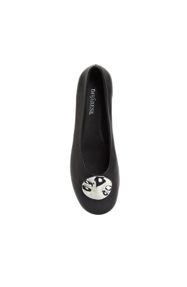  Divarese Kadın Siyah Toka Detaylı Deri Babet