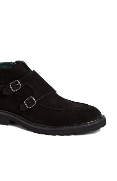  George Hogg Erkek Siyah Toka Detaylı Deri Bot