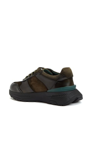  George Hogg Erkek Haki Vibram Taban Detaylı Deri Sneaker