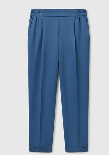  Kadın Denim %100 Liyosel Paçası Kıvrımlı Beli Lastikli Pantolon