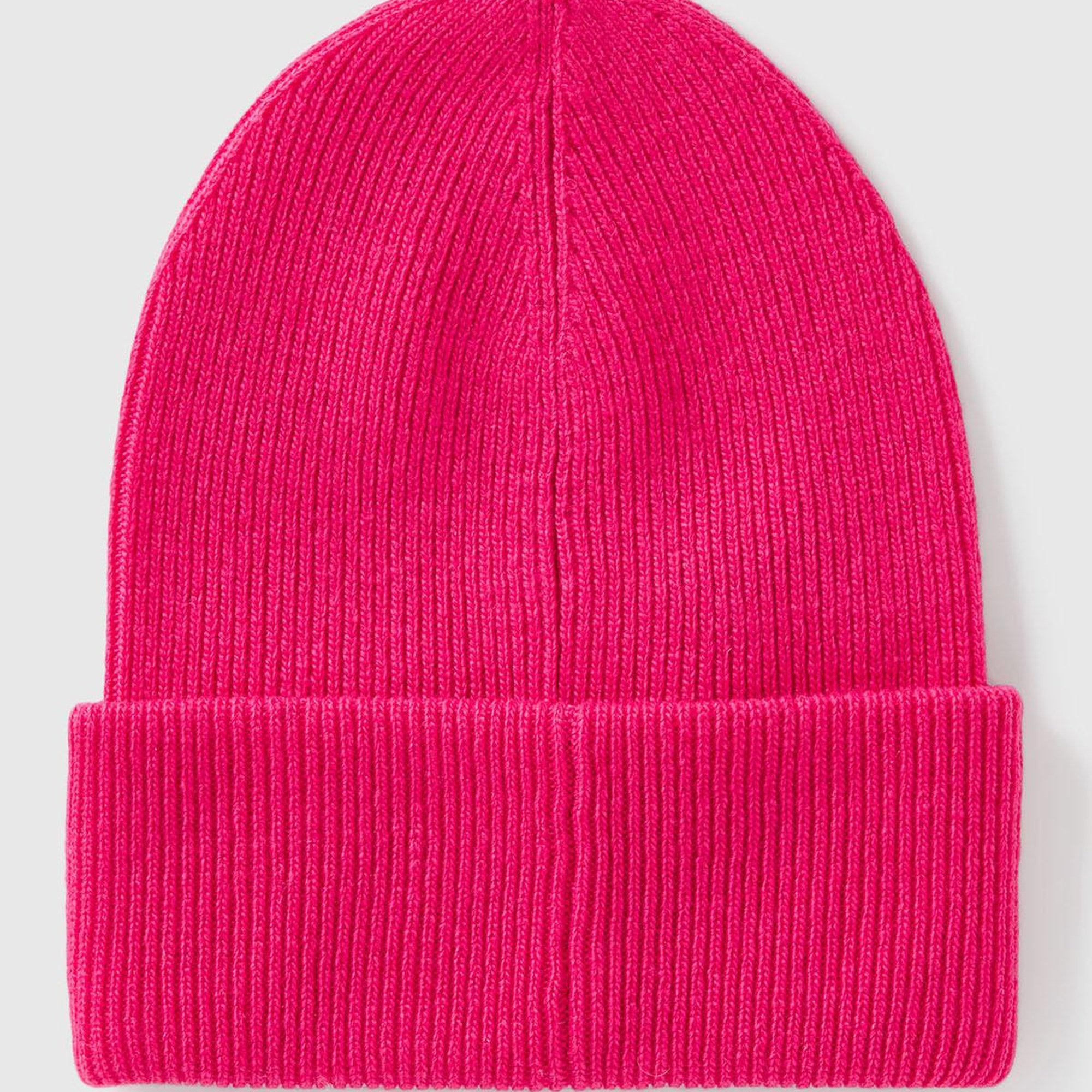 Erkek Çocuk Pembe Yün ve Viskoz Karışımlı Logo Nakışlı Bere