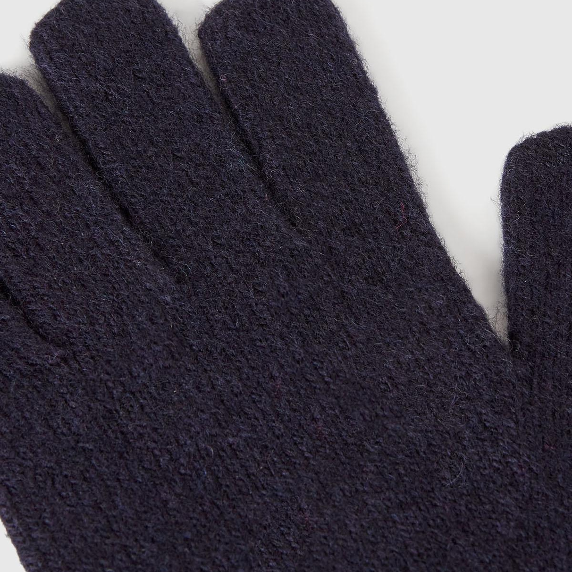 Erkek Çocuk Lacivert Yün ve Viskoz Karışımlı Logo Nakışlı Eldiven