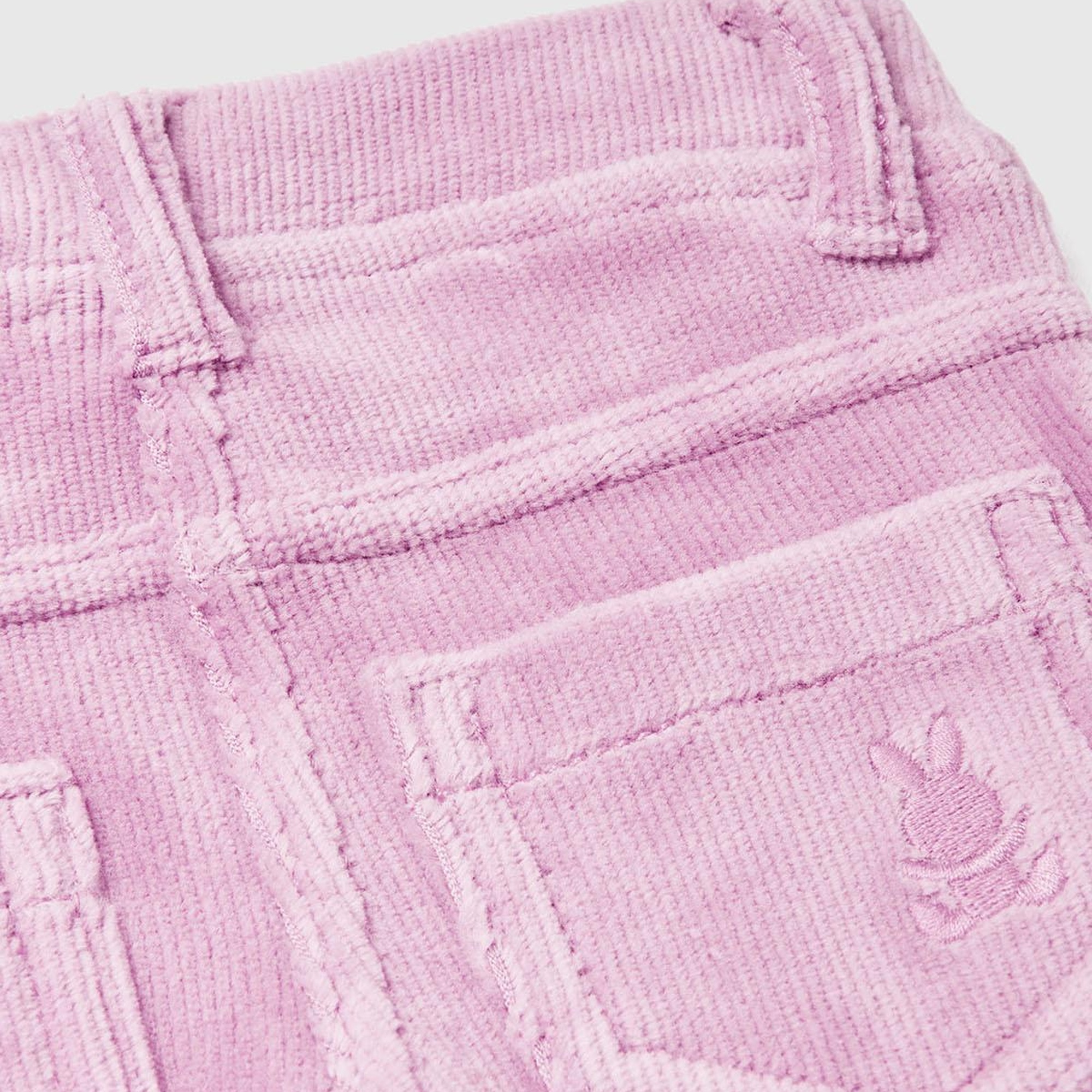 Bebek Lila Arka Cebi Tavşan İşlemeli Pantolon