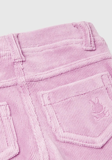 Bebek Lila Arka Cebi Tavşan İşlemeli Pantolon