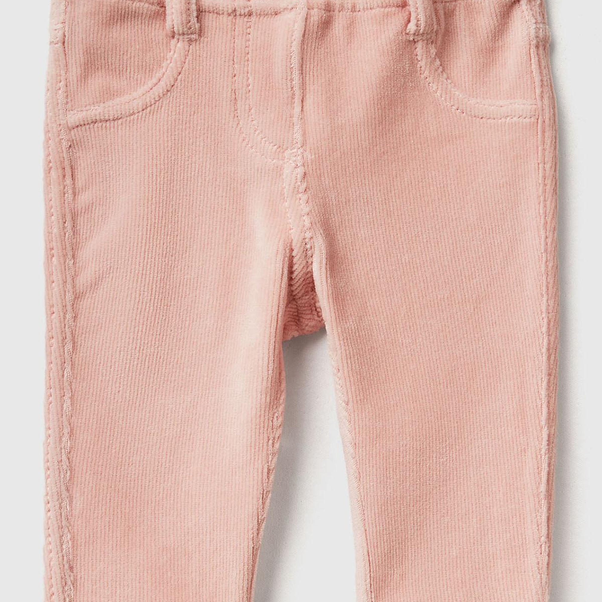 Bebek Toz Pembe Arka Cebi Tavşan İşlemeli Pantolon
