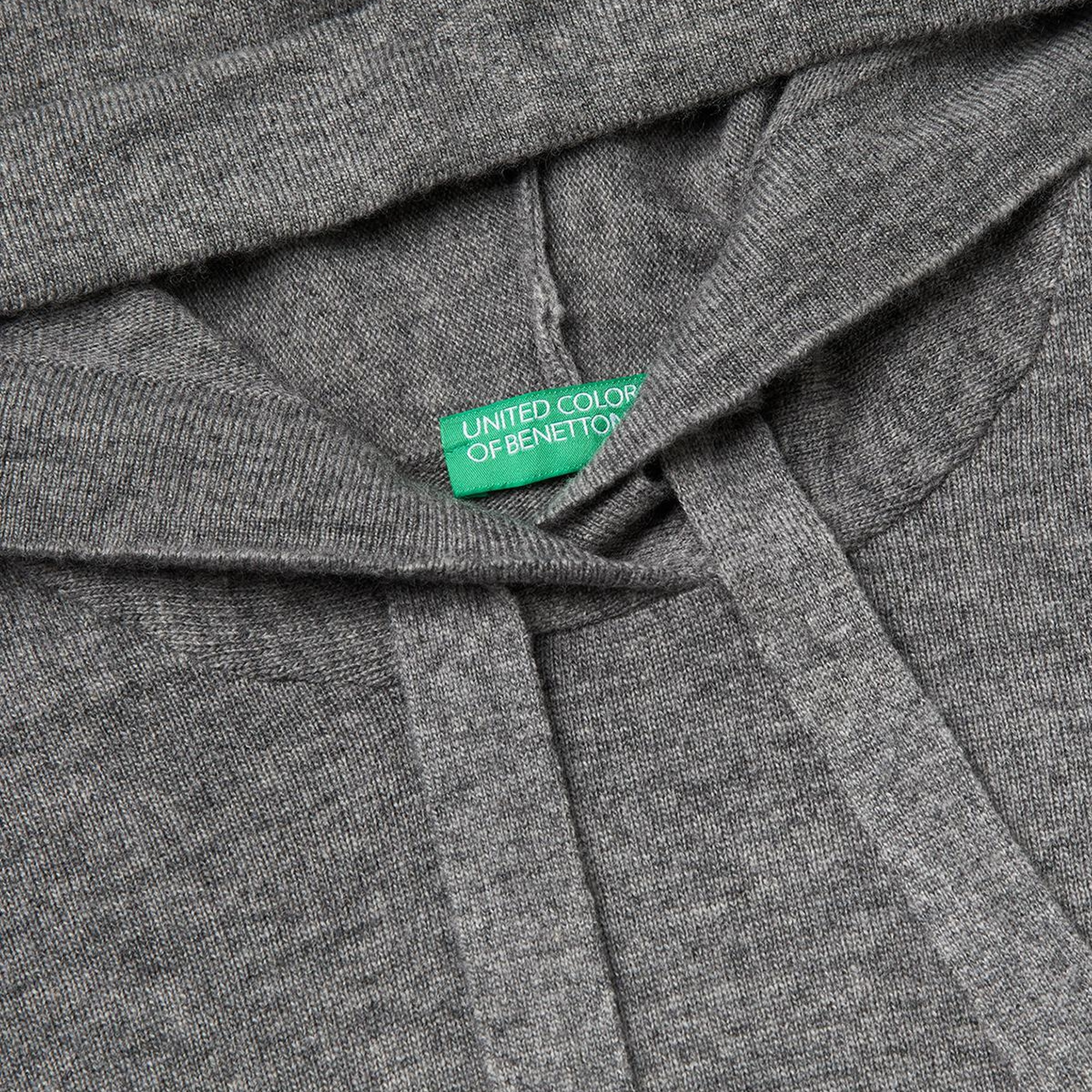 Kadın Antrasit Melanj Yün ve Kaşmir Karışımlı Kapüşonlu Kazak