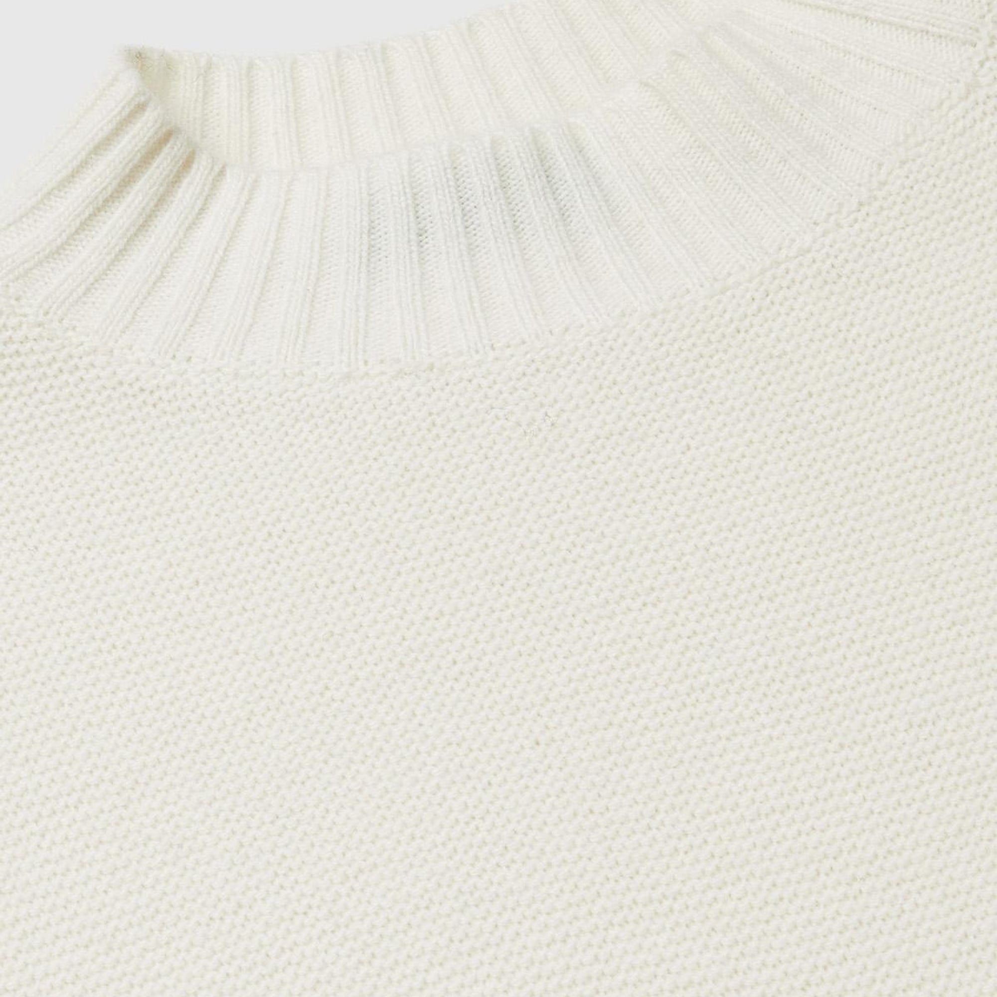 Kadın Krem Yün Karışımlı Ribana Detaylı Yırtmaçlı Kolsuz Kazak