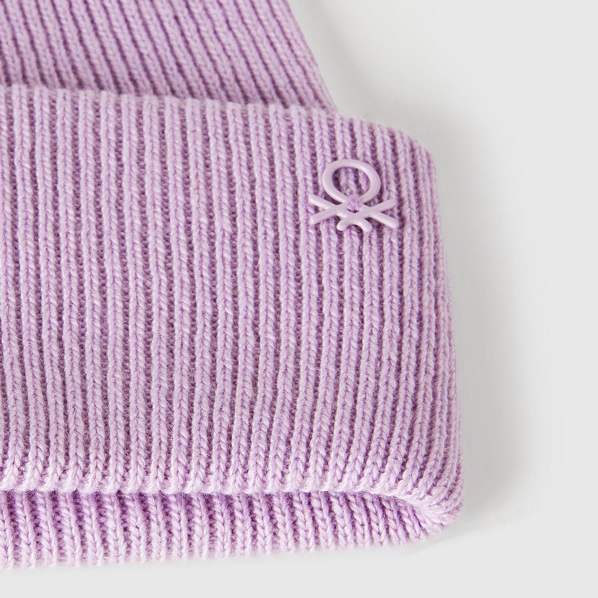 Erkek Çocuk Lila Yün ve Viskoz Karışımlı Logo Nakışlı Bere