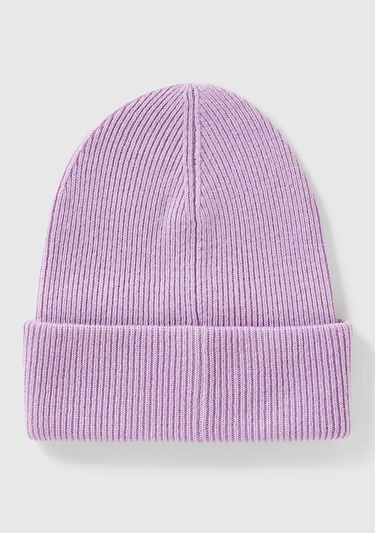  Erkek Çocuk Lila Yün ve Viskoz Karışımlı Logo Nakışlı Bere