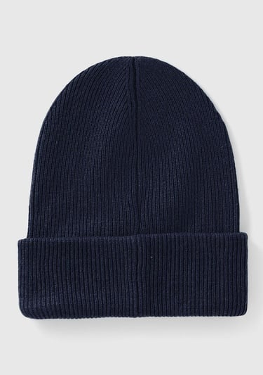  Erkek Çocuk Lacivert Yün ve Viskoz Karışımlı Logo Nakışlı Bere