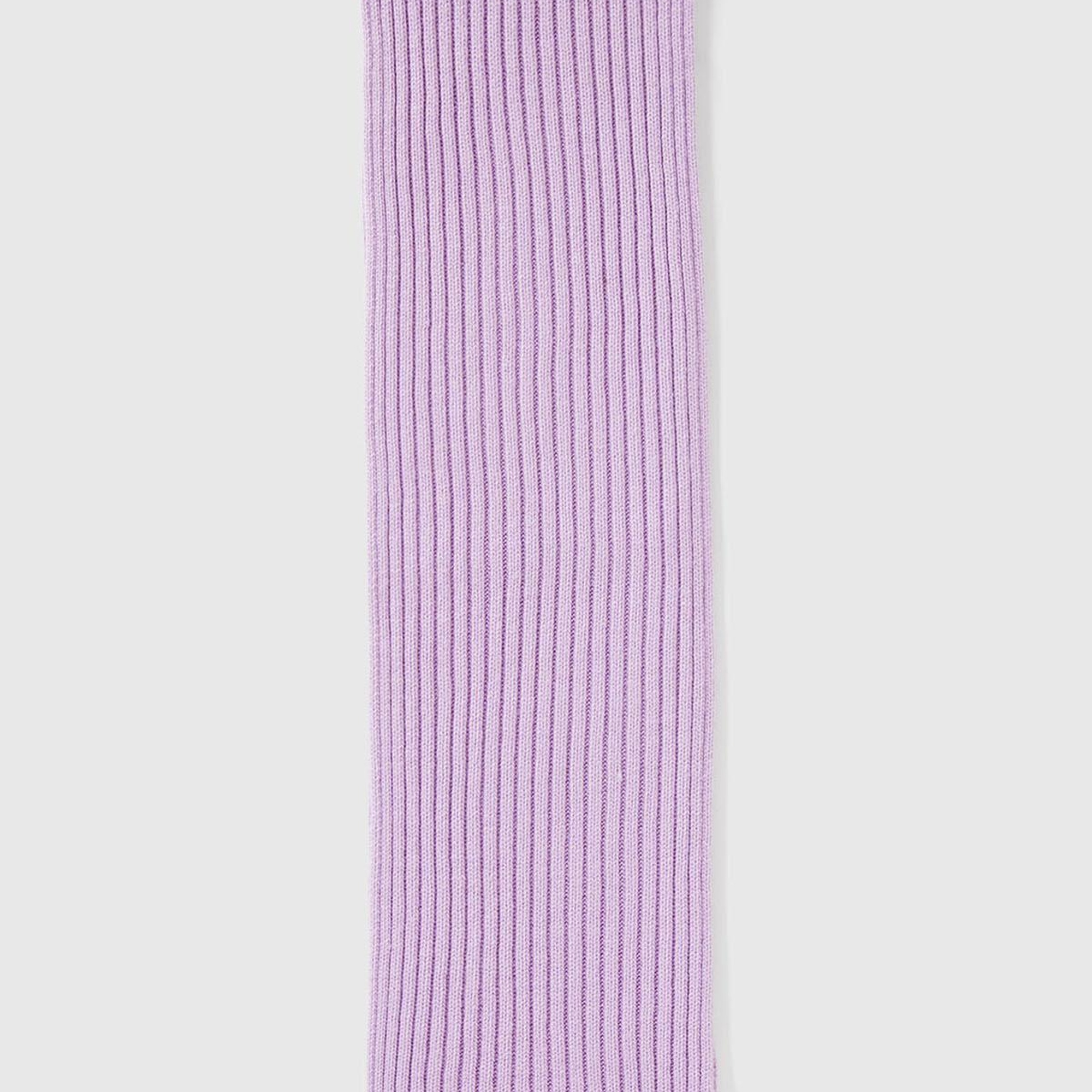 Erkek Çocuk Lila Yün ve Viskoz Karışımlı Logo Etiketli Ribana Örgü Atkı