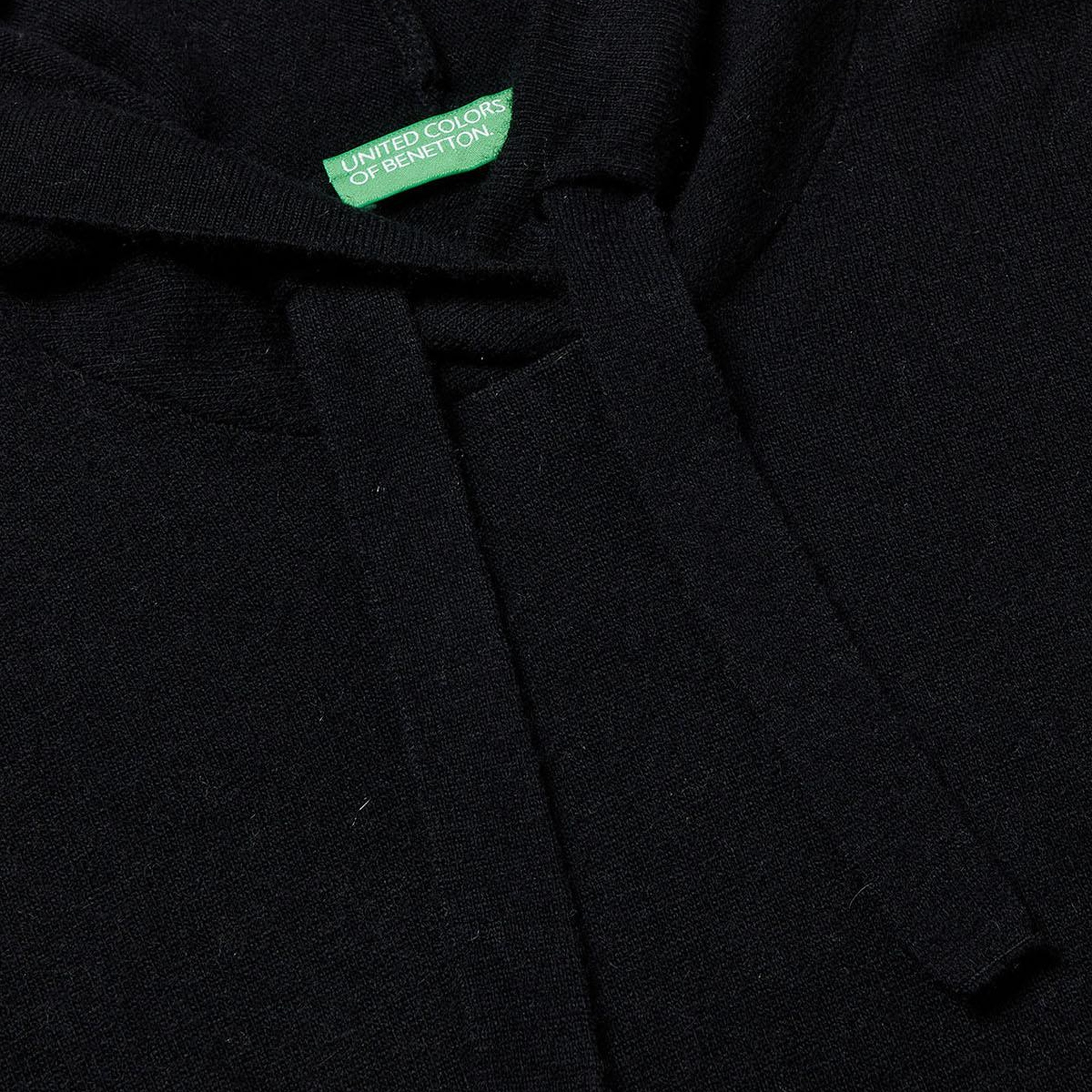 Kadın Sİyah Yün ve Kaşmir Karışımlı Kapüşonlu Kazak