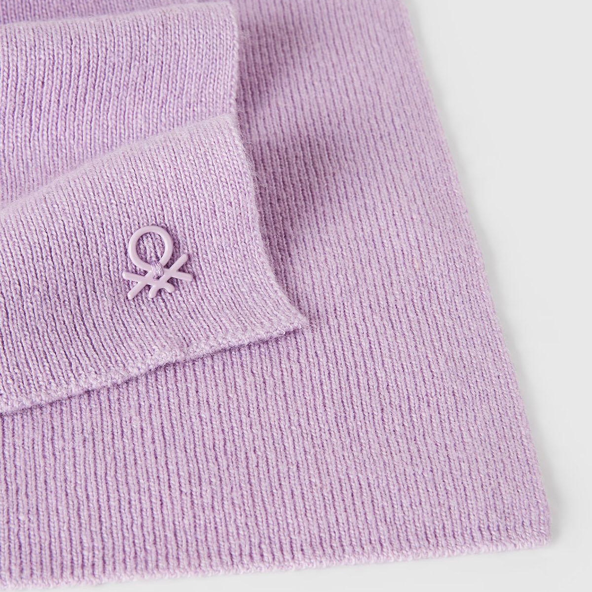 Erkek Çocuk Lila Yün ve Viskoz Karışımlı Logo Nakışlı Atkı