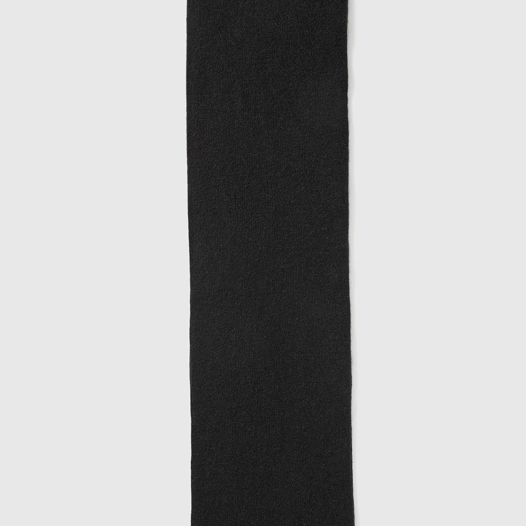 Erkek Çocuk Siyah Yün ve Viskoz Karışımlı Logo Nakışlı Atkı