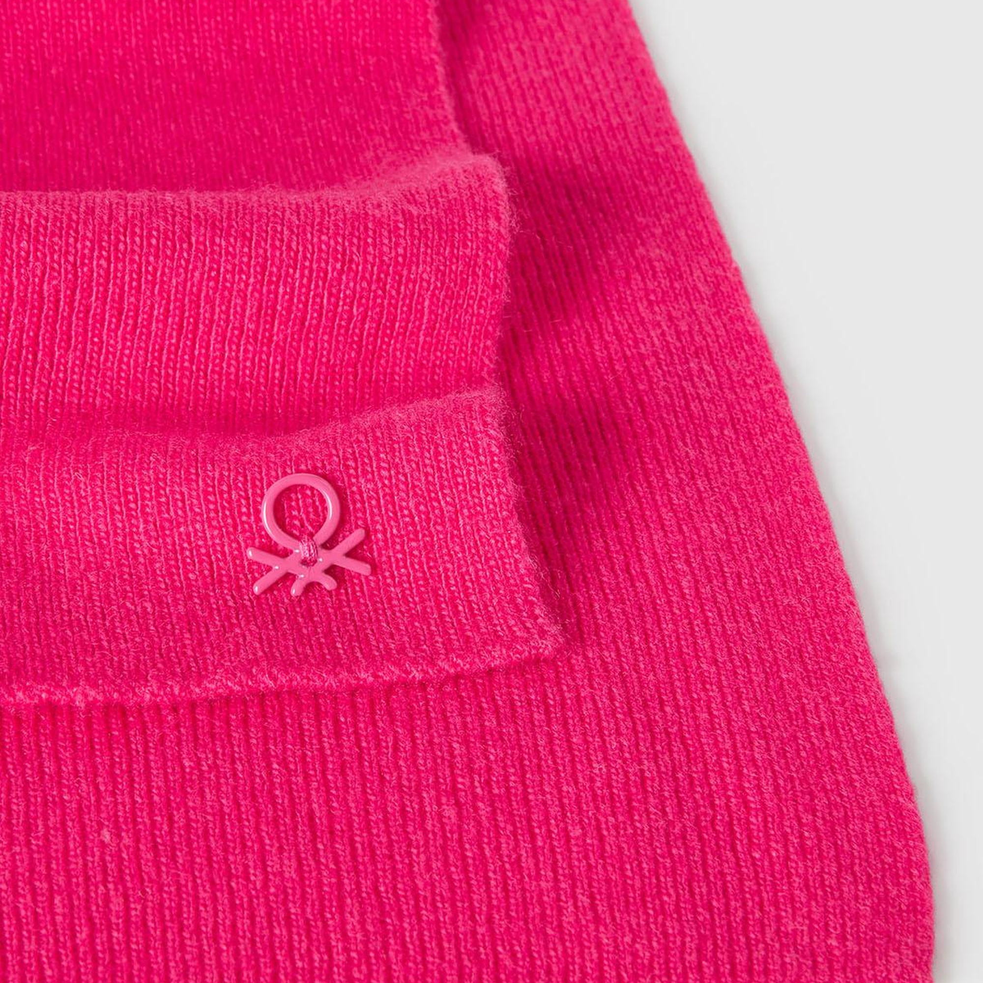 Erkek Çocuk Pembe Yün ve Viskoz Karışımlı Logo Nakışlı Atkı