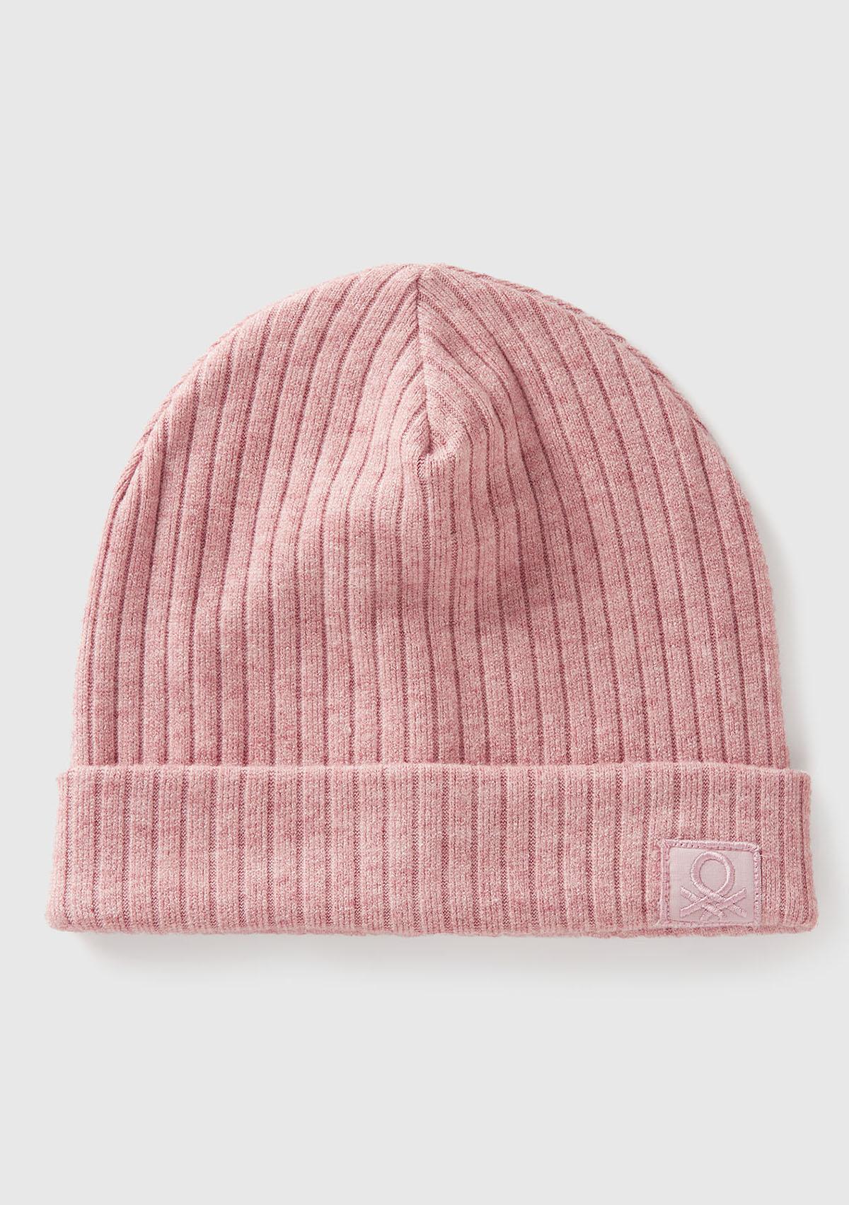  Erkek Çocuk Pembe 3D İşlemeli Astarlı Nervürlü Bere