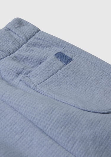  Bebek Mavi Logo Etiketli Yama Motifli Beli Lastikli İpli Eşofman Altı