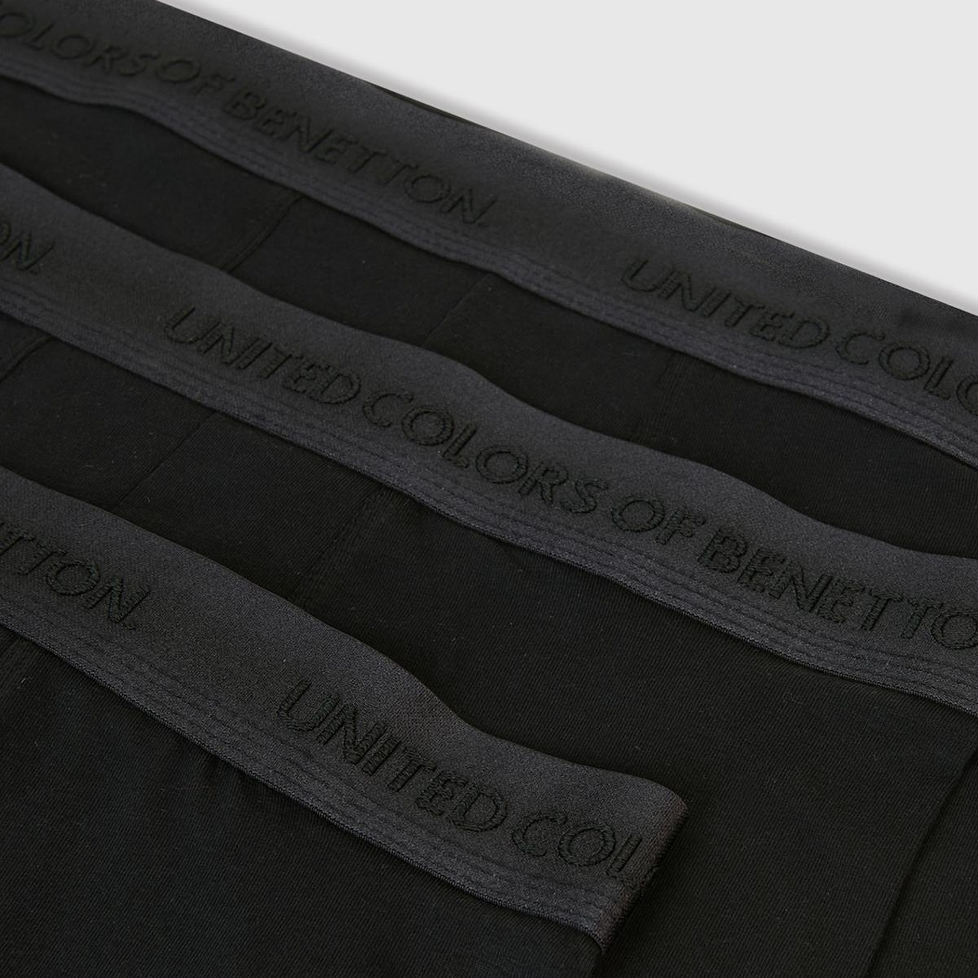 Erkek Siyah Pamuk Karışımlı Logo Bantlı 3'lü Boxer Seti