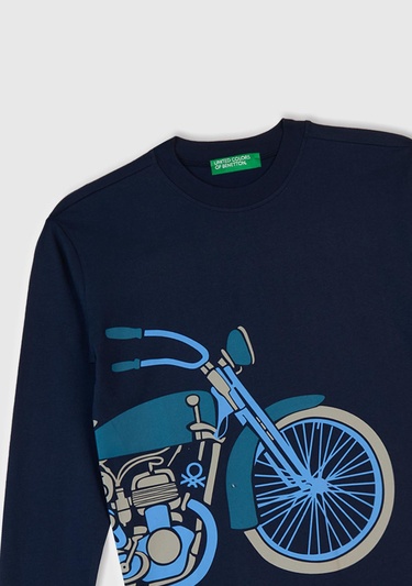  Erkek Çocuk Lacivert Üstü Baskılı Altı Tamamı Desenli Pijama Takımı